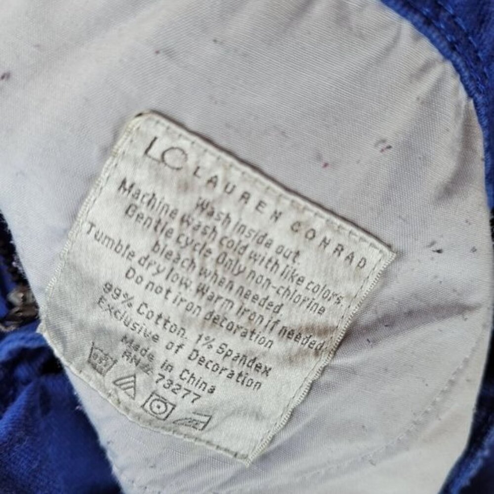 LC by Lauren Conrad Women's Size 6 Blue Denim Skinny Jeans Stretch Distressed - Picture 7 of 11